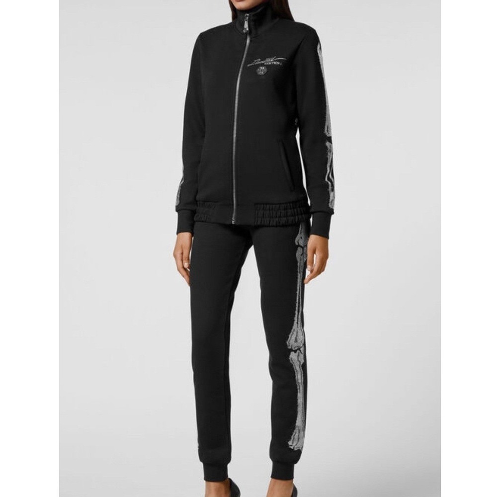 Phillip Plein Tracksuit Top and Bottom Womens Medium Set Crystal Skeleton AOP - Picture 2 of 9